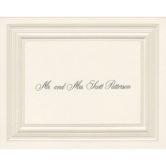 Mon Ami Pearl Frame Folded Note Cards - Raised Ink